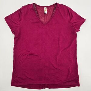 LoLë Women's V-Neck Burgundy Top Size M